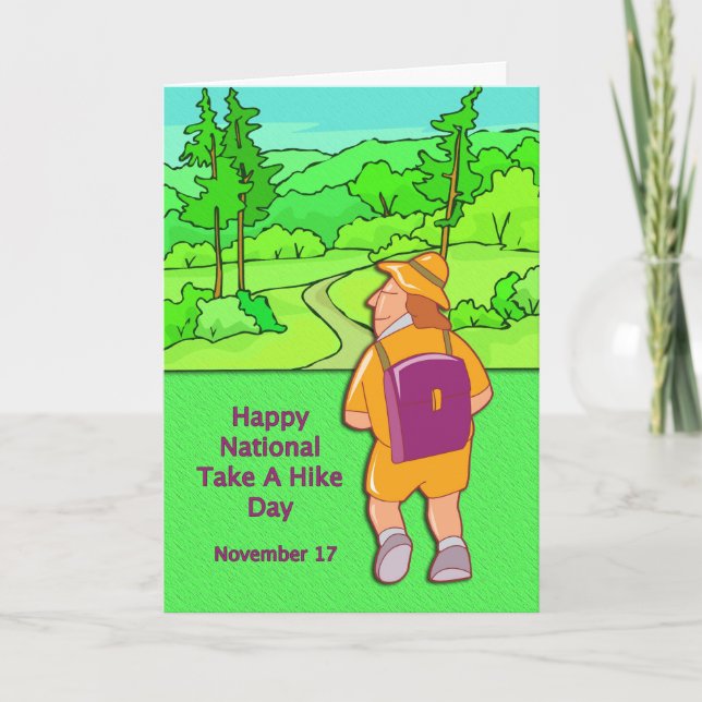 Happy National Take A Hike Day November 17 Card (Front)