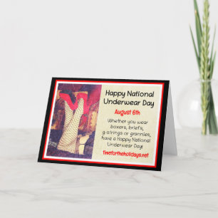 Happy National Underwear Day, August 6th Card