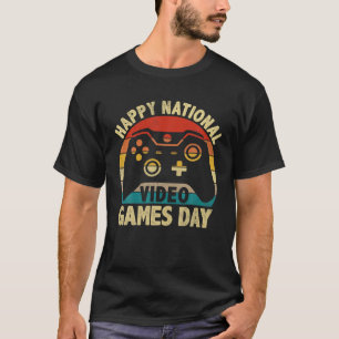 Happy National Video Games Day July 8Th Retro Cont T-Shirt