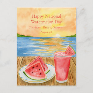 Happy National Watermelon August 3rd Postcard