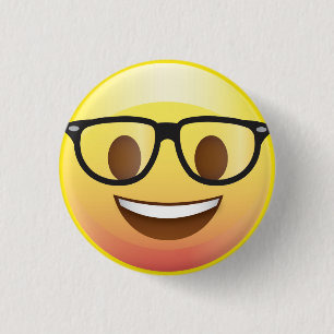 Happy Nerd Glasses Emoji Face Pin