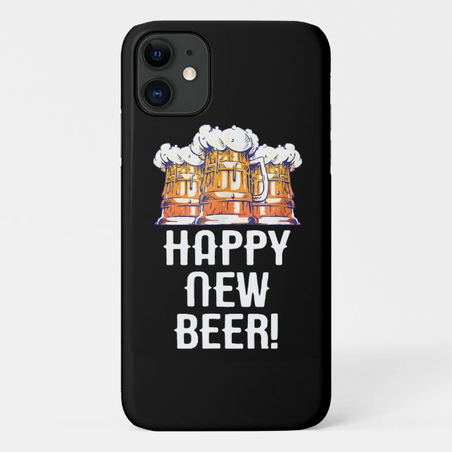HAPPY NEW BEER! New Year's Eve Party Drinking Case-Mate iPhone Case (Back)