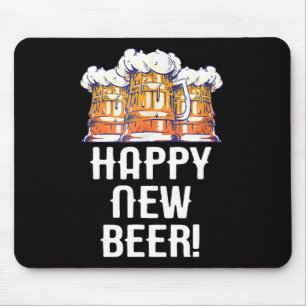 HAPPY NEW BEER! New Year's Eve Party Drinking Mouse Mat