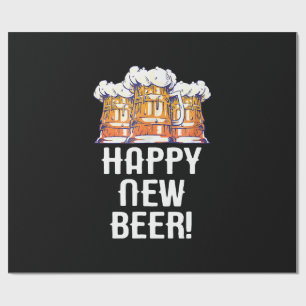 HAPPY NEW BEER! New Year's Eve Party Drinking Wrapping Paper