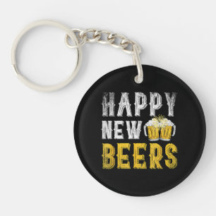Happy New Beers Party Key Ring