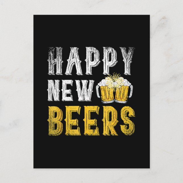 Happy New Beers Party Postcard (Front)