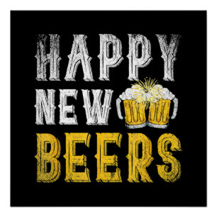 Happy New Beers Party Poster