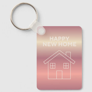 Happy New Home Card - Pink Gradient Key Ring