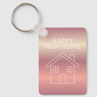 Happy New Home Card - Pink Gradient  Key Ring