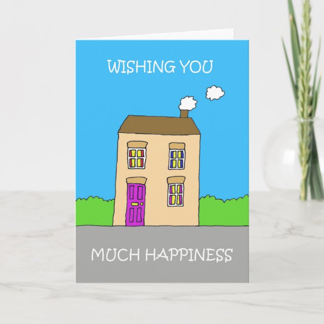 Happy New Home Cartoon House Announcement (Front)