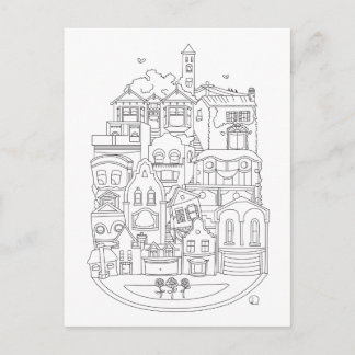 Happy New Home Colour in Postcard