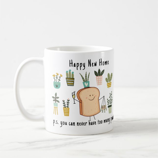 Happy New Home Cute Plant Lover Gift  Coffee Mug (Left)