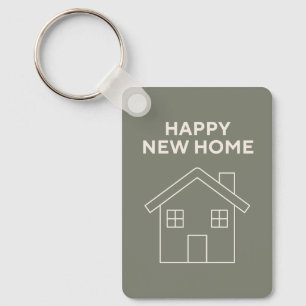 Happy New Home Key Ring - Warm eucalyptus