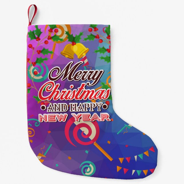 Happy New Near Small Christmas Stocking (Front)