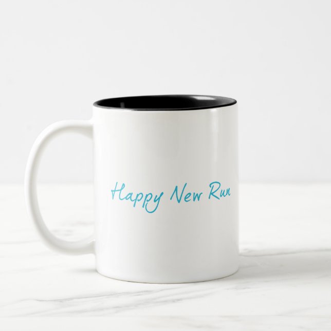 Happy New Run Two-Tone Coffee Mug (Left)