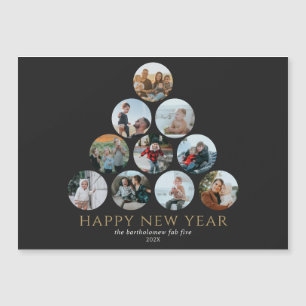 Happy New Year 10 Photos Magnet Black