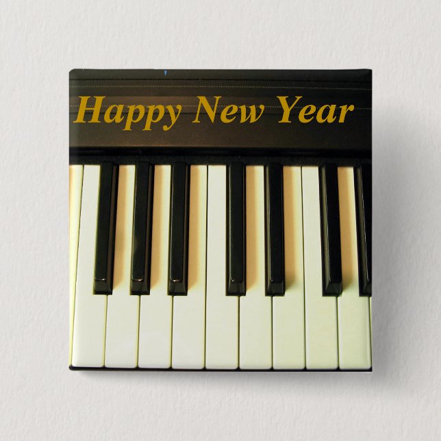 Happy New Year 2009_ Button_by Elenne 15 Cm Square Badge (Front)