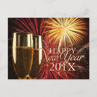 Happy New Year 2014 Fireworks postcard