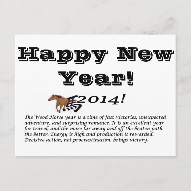 Happy New Year,2014 Holiday Postcard (Front)
