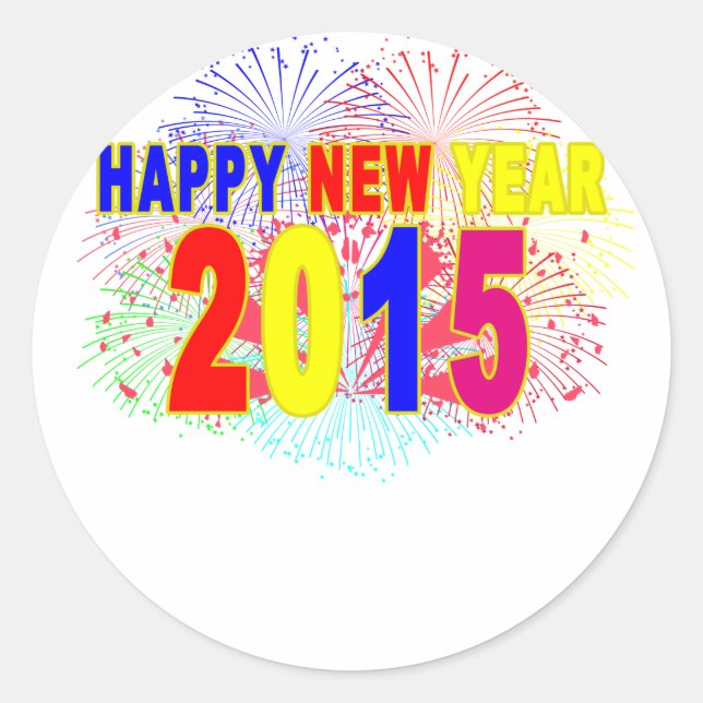 HAPPY NEW YEAR 2015.png Classic Round Sticker (Front)