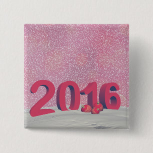 Happy new year 2016 15 cm square badge
