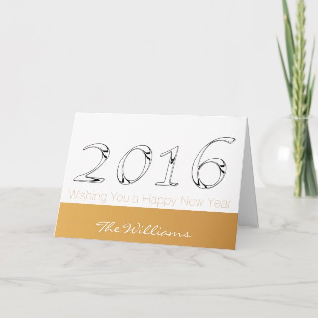 Happy New Year 2016 personalised Greeting 6 Holiday Card (Front)