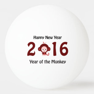 Happy New Year 2016 Year Of the Monkey Ping Pong Ball