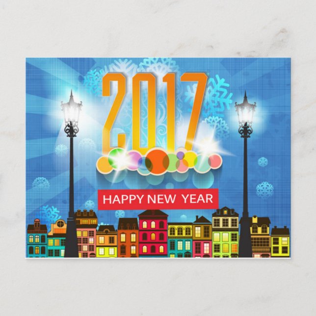 happy new year 2017 holiday postcard (Front)