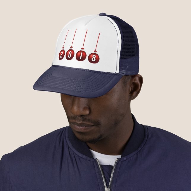 Happy New Year 2018 Apparel Trucker Hat (In Situ)