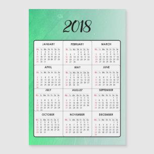 Happy New Year 2018 Green Magnetic Calendar