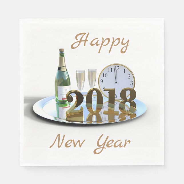 Happy New Year 2018 Napkin (Front)