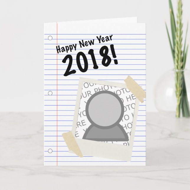 Happy New Year 2018 Notebook Picture Holiday Card (Front)