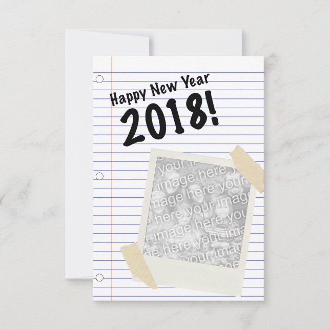 Happy New Year 2018 Notebook Picture Invitation (Front)