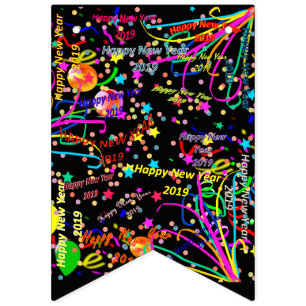 Happy New Year 2019, Bunting Banner