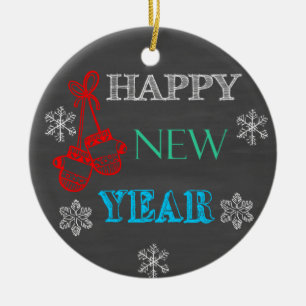 Happy New Year 2019 Chalkboard Ornament