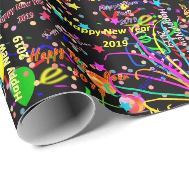 Happy New Year 2019 Gift Wrapping Paper (Roll Corner)