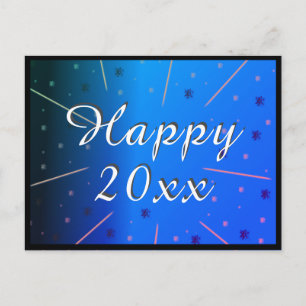 Happy New Year 2020 Blue Stars Holiday Postcard