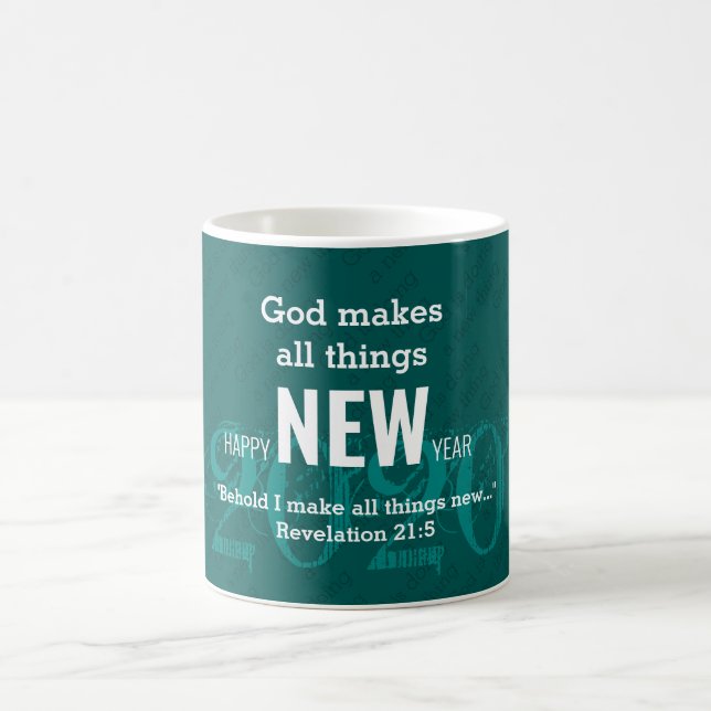 HAPPY NEW YEAR 2020 Customised Scripture TEAL Coffee Mug (Center)