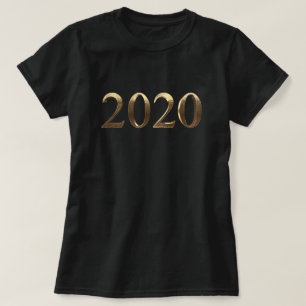 Happy New Year 2020 Elegant Faux Golden Numbers T-Shirt