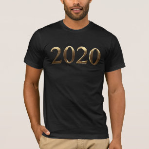 Happy New Year 2020 Elegant Faux Golden Numbers T-Shirt