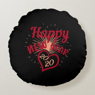 Happy New Year 2020 Round Cushion