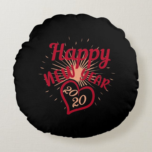 Happy New Year 2020 Round Cushion (Front)