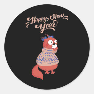 Happy New Year 2020 Squirrel Tee Christmas Squirre Classic Round Sticker
