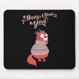 Happy New Year 2020 Squirrel Tee Christmas Squirre Mouse Mat