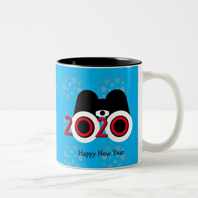 Happy New Year 2020 Vision Custom Text Two-Tone Coffee Mug (Right)
