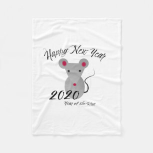 Happy New Year 2020 Year of the Rat Fleece Blanket