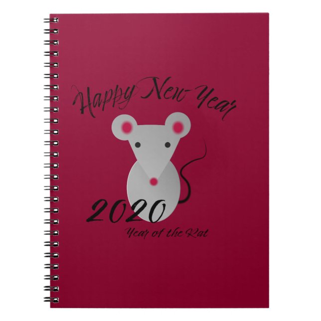 Happy New Year 2020 Year of the Rat Notebook (Front)
