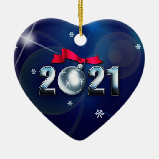 Download Happy New Year 2021. Heart Shape Custom Christmas Ornament ...