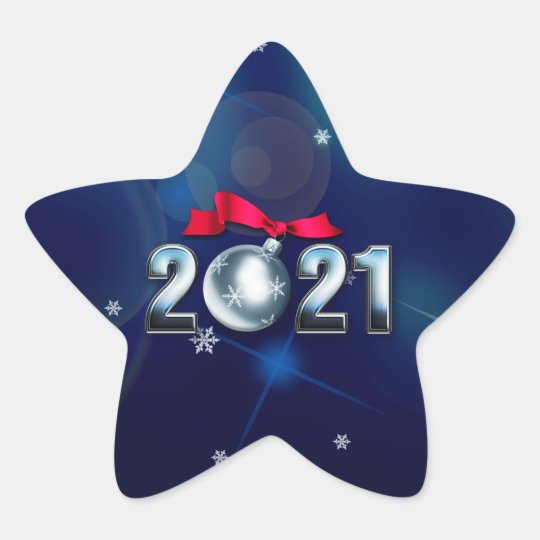 Happy New Year 2021. Holiday Gift Star Sticker | Zazzle.co.uk