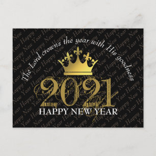HAPPY NEW YEAR 2021   Lord Crowns Year   Black Postcard